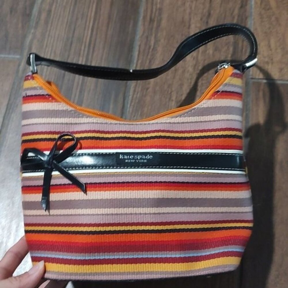 Kate Spade mini multicolor stripe purse handbag